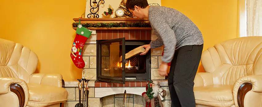 Rusted Metal Fireplace Restoration in Carlsbad, New Mexico